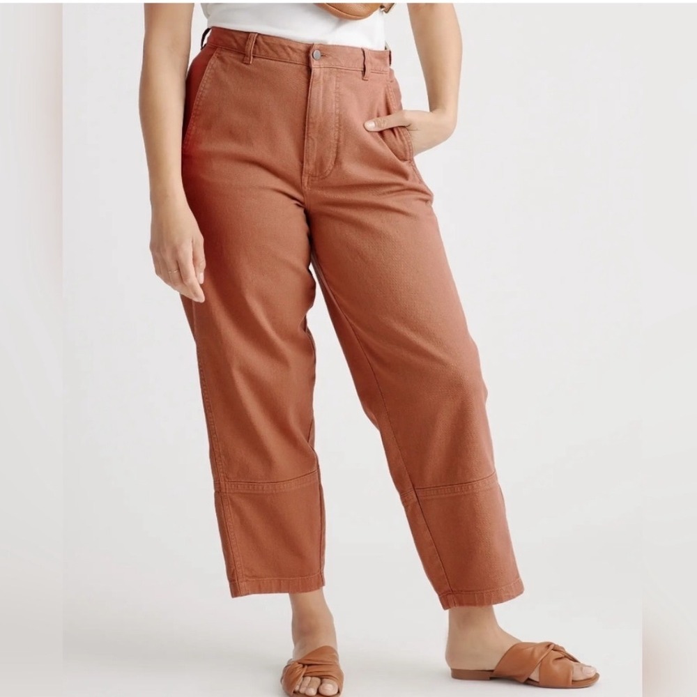 Quince Stretch Cotton Twill Barrel Pants Size 4